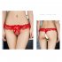 Women s Underpants Lace  Pearl Transparent  Low waist  Sexy  Thong red free size
