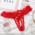 Women s Underpants Lace  Pearl Transparent  Low waist  Sexy  Thong red free size