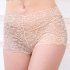 Women s Underpants Lace Sexy Lingerie See through Large Size Boxer Briefs apricot M