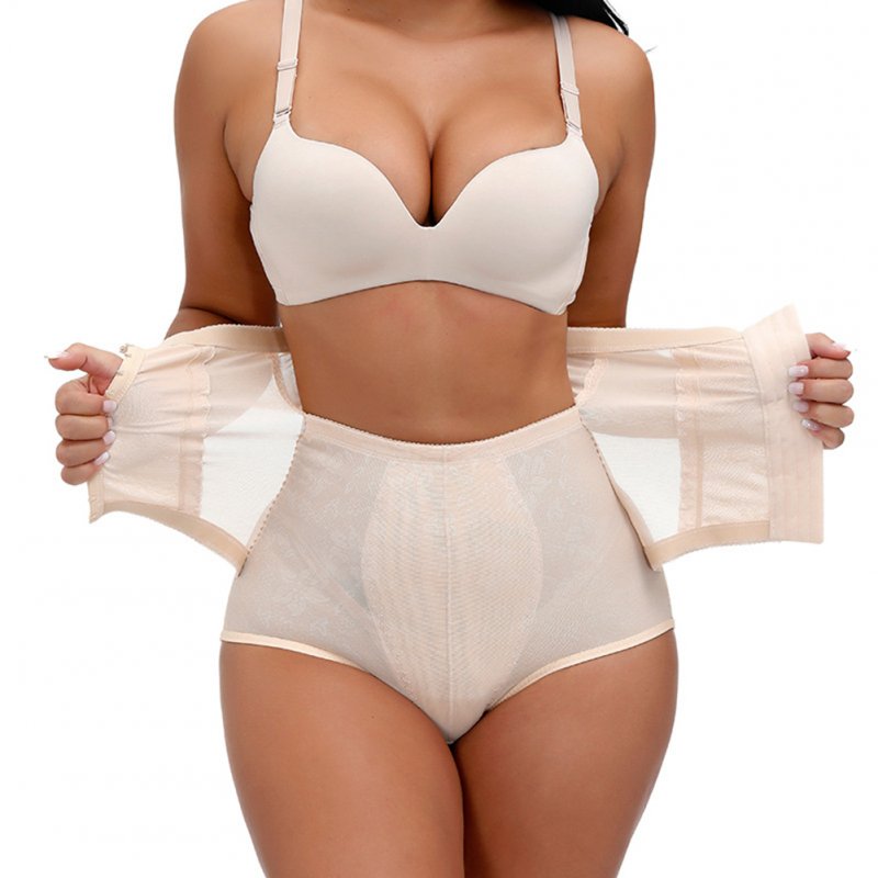 Women's Underpants Polyester Fiber Solid Color Body Shaping High-waist Boxer skin color_s