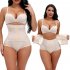 Women s Underpants Polyester Fiber Solid Color Body Shaping High waist Boxer skin color s