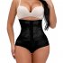 Women s Underpants Polyester Fiber Solid Color Body Shaping High waist Boxer black l