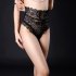 Women s Underpants Sexy Lace Hollow Breathable Solid Color Briefs black XL