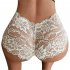 Women s  Underpants Sexy Solid Color Lace Multi size Boxer Underpants white 3XL