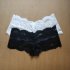 Women s  Underpants Sexy Solid Color Lace Multi size Boxer Underpants black 3XL