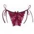 Women s Underpants  Transparent  Low waist  Lace trimmed  Sexy  Thong Pink free size