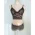 Women s Underwear Suits  Sexy Lace Transparent Sling Bra  Lace Underpants red XL