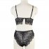 Women s Underwear Suits Sexy Breathable Lace Perspective Bra   Underpants white L