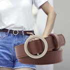 Women's Vintage Fashion Round Buckle Leather Wide Belt