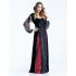 Womens Cosplay Dresses Halloween Cosplay Vampire Witch Vintage Gothic Long Dress Fashion Festival Dress Lange Jurken Black red M