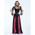 Womens Cosplay Dresses Halloween Cosplay Vampire Witch Vintage Gothic Long Dress Fashion Festival Dress Lange Jurken Black red L