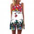Womens dresses Casual Sleeveless Loose Floral Print Mini Dresses  Summer 2017 Vestidos Woman Clothing Dress