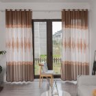 Wood Grain Shading Window Curtain for Home Living Room Bed Room Decoration Coffee color_1 * 2.7 meters high