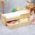 Wooden 1 12 Dollhouse  Mini  Single  Bed Scene Decoration Furniture Modern Wood Color Drawer Bed Wood color