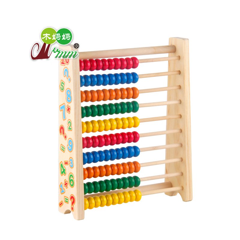 Wholesale Wooden 10-row Abacus Counting Colorful Beads Maths Learning ...