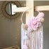 Wooden Beads Plush Ball Garland with Tassel Wall Decoration Photography Props Tassel white