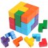 Wooden Building Blocks Set Smart Cube Mind Developmental Toy for Kids Children Colored cube