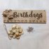 Wooden Calendar Birthdays Round Printed Lowercase Wall Calendar Sign Special Dates Reminder Board Home Hanging Decor Gift