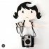 Wooden Cartoon Girl Shape Coat Hanger for Kids Room Storage Decoration black 25X21X0 45CM
