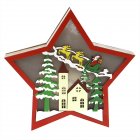 Wooden Christmas  Ornaments Five-pointed Star With Led Light Table Decoration Crafts JM00910 House