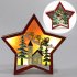 Wooden Christmas  Ornaments Five pointed Star With Led Light Table Decoration Crafts JM00910 House