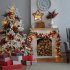 Wooden Christmas  Ornaments Five pointed Star With Led Light Table Decoration Crafts JM00912 Elk
