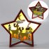 Wooden Christmas  Ornaments Five pointed Star With Led Light Table Decoration Crafts JM00912 Elk