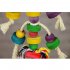 Wooden Colored Block Chewing Biting Toy for Bird Parrot Pet Cage Hanging Pendant As shown