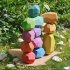 Wooden Colored Stone Building Block Educational Toy Stacking Game Toy Color Stacked Stone B  a set of 16 