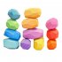 Wooden Colored Stone Building Block Educational Toy Stacking Game Toy Color Stacked Stone B  a set of 16 