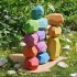 Wooden Colored Stone Building Block Educational Toy Stacking Game Toy color version C  a set of 10 