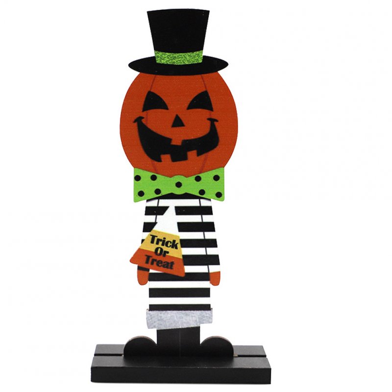 Wooden Decoration Halloween Pumpkin Man Witch Home Table Crafts JM02001