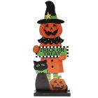Wooden Decoration Halloween Pumpkin Man Witch Home Table Crafts JM02005
