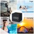 Wooden Digital Alarm Clock LED Light Multifunctional Modern Cube Displays Date Temperature for Home Office Black wood white word