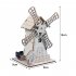 Wooden Electric Windmill House Handmade Material Set Creative Assembled Science Education Jigsaw Model As shown