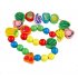 Wooden Fruit Shape Beads Blocks with Rope Puzzle Toy for Kids Baby Boys Girls