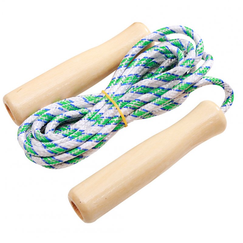 Wooden Handle Skipping Rope Adjustable Skip Rope Competition Fitness Sports Equipment Random Color