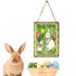 Wooden Happy Easter Chick Rabbit Crucifix Pattern Plaque for Door Hanging Decoration Craft JM01140
