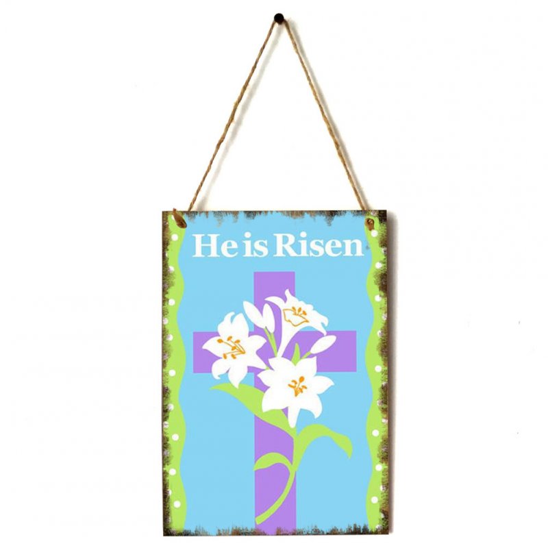 Wooden Happy Easter Chick/Rabbit/Crucifix Pattern Plaque for Door Hanging Decoration Craft JM01140