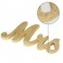 Wooden Letters MR   MRS Sign Wedding Table Decorations Gold Glitter Silver Glitter Sweetheart Tools  With 5 flower pads 