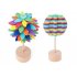 Wooden  Magic Wand Stress Relief Toy Rotating Lollipop Creative Art Rainbow color