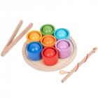 Wooden Magnetic Sorting Game 2-in-1 Balls Cups Colors Shapes Sorting Matching Fishing Game Educational Toys