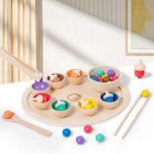 Wooden Magnetic Sorting Game 2-in-1 Balls Cups Colors Shapes Sorting Matching Fishing Game Educational Toys