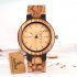 Wooden Men Quartz Watch with Calendar Pastorale Wristwatch Ornament Gift