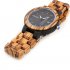 Wooden Men Quartz Watch with Calendar Pastorale Wristwatch Ornament Gift