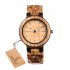 Wooden Men Quartz Watch with Calendar Pastorale Wristwatch Ornament Gift Brown