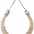Wooden Moon shaped Bell Interactive Swing Standing Ladder For Parrot Bird Toys small