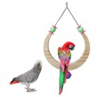 Wooden Moon-shaped Bell Interactive Swing Standing Ladder For Parrot Bird Toys small