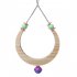 Wooden Moon shaped Bell Interactive Swing Standing Ladder For Parrot Bird Toys large