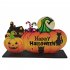 Wooden  Pendant Halloween Pumpkin Skull Spider Bat Party Scene Decorative Ornaments No  18 27 16CM weighs 85 grams
